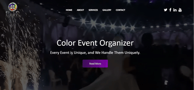Color Event Organizer - Website Creation
