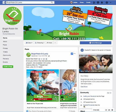 Social Media page for a Math Tuition franchise - Réseaux sociaux