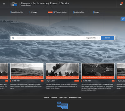 Design site de la DG EPRS du parlement Européen - Webseitengestaltung