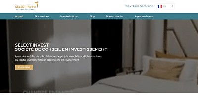 Création du site Web de Select Invest CI - Webseitengestaltung