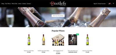 Deetlefs Wine Estate Website - E-commerce