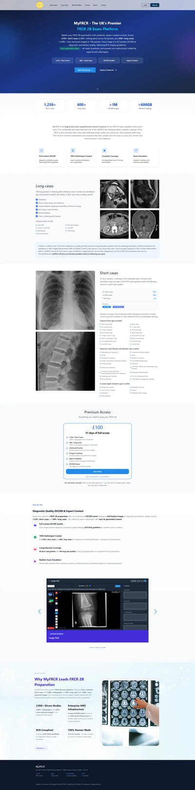 Medical Imaging Exam Platform (DICOM Viewer, Golang, AWS) - Création de site internet