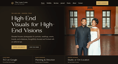 Luxury Photography Website & Local SEO for The Luxe Lens - Growth Marketing