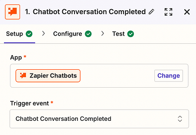 Zapier Chatbot Integration - Mobile App