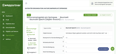 Camppartner Booking PMS - Webanwendung