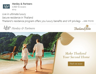 Online Advertisement for Thai Elite Residency - Online Advertising