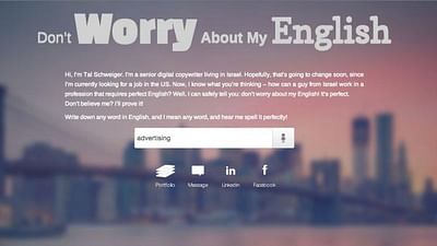 Don't worry about my English - Werbung