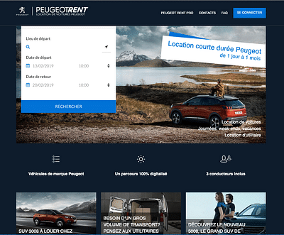 Peugeot rent - inbound marketing - E-commerce