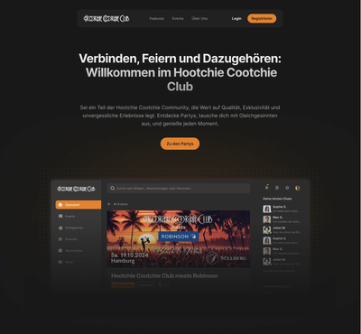 Hootchie - Community Plattform & Event Dashboard - Software Entwicklung