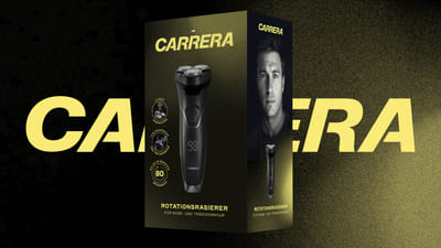 Carrera. Sieht verdammt gut aus. Die Produkte auch. - Packaging
