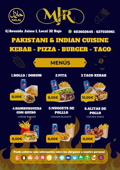 M&J · Diseño de carta bilingüe para restaurante en Benidorm - Design & graphisme