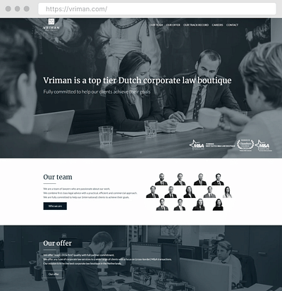 Zakelijke website voor Vriman M&A Lawyers - Website Creatie