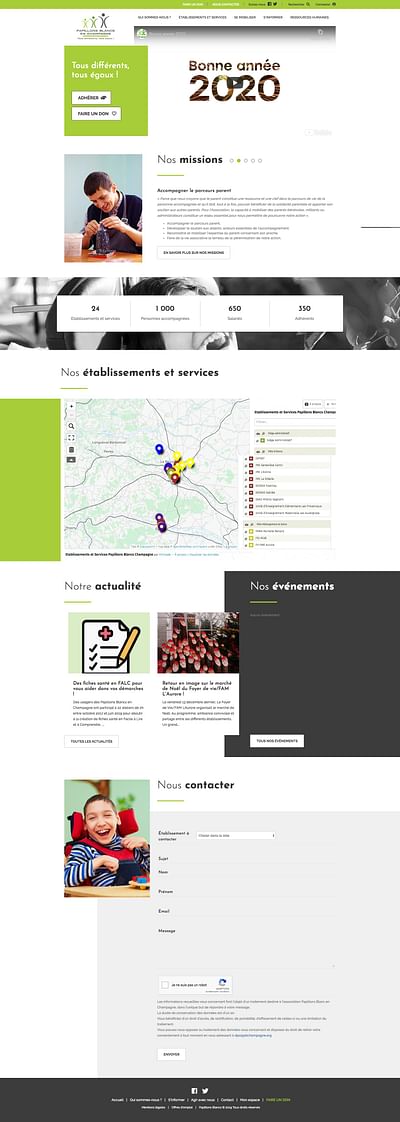 Site web de l'association Papillons Blancs - Design & graphisme