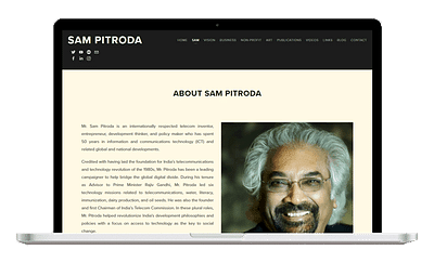 Sam Pitroda - Création de site internet
