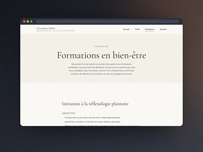 Véronique Debar — refonte du site d'un cabinet de bien-être - Création de site internet