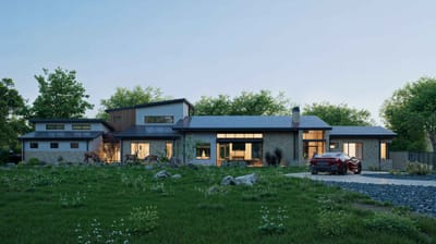 Riverfront Modern Home — Exterior Visualization, USA - 3D