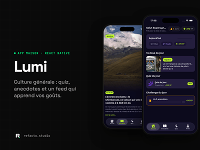 Lumi, la culture générale en jeu (app maison) - Application mobile