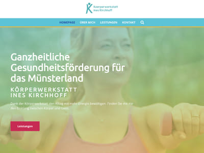 Webseite: Körperwerkstatt Ines Kirchhoff - Webseitengestaltung