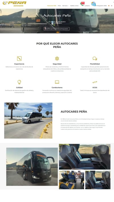 Desarrollo Web - Autocares Peña - Website Creation