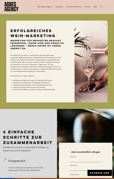 Website-Gestaltung für Werbeagentur - Création de site internet