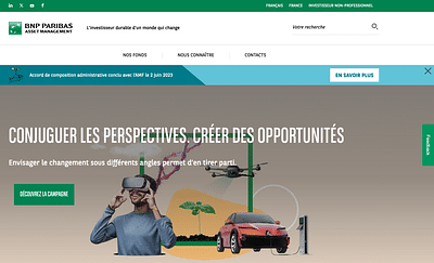 UAS pour BNP Paribas Asset Management - Webseitengestaltung
