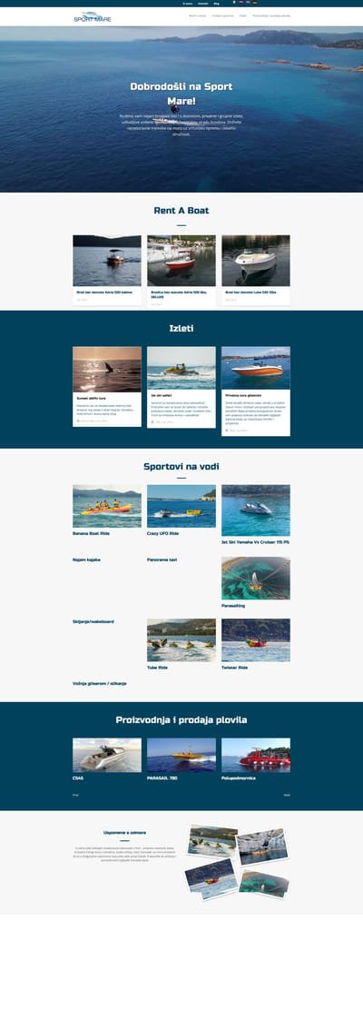 Sport Mare — Website Design & Development (Boat Rental & Water Sports) - Website Creatie