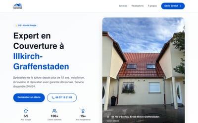 Carcereri Couverture — Site vitrine & SEO local (Bas-Rhin) - Référencement naturel