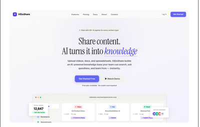 ViDoShare - Inteligencia Artificial