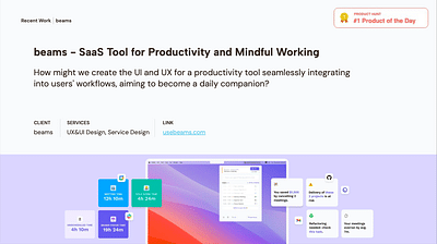 beams - SaaS Tool for Productivity - Ergonomy (UX/UI)