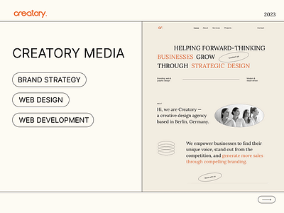Web design & development for Creatory Media - Website Creation