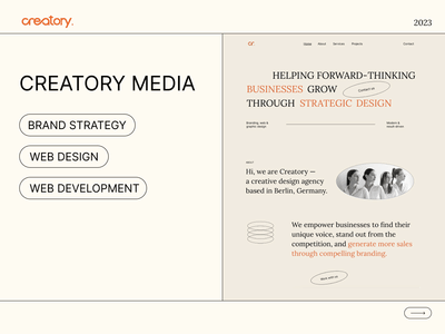Web design & development for Creatory Media - Webseitengestaltung