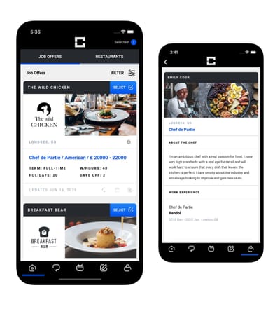 Chefslink website y app - Aplicación Web