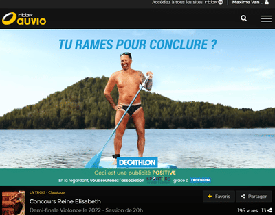 Campagne de pub pour Decathlon sur RTBF Auvio - Planification médias
