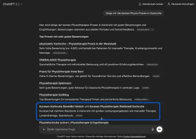 Kurasan | Von ChatGPT als Top-Praxis in Karlsruhe empfohlen (GEO) - Content Strategy