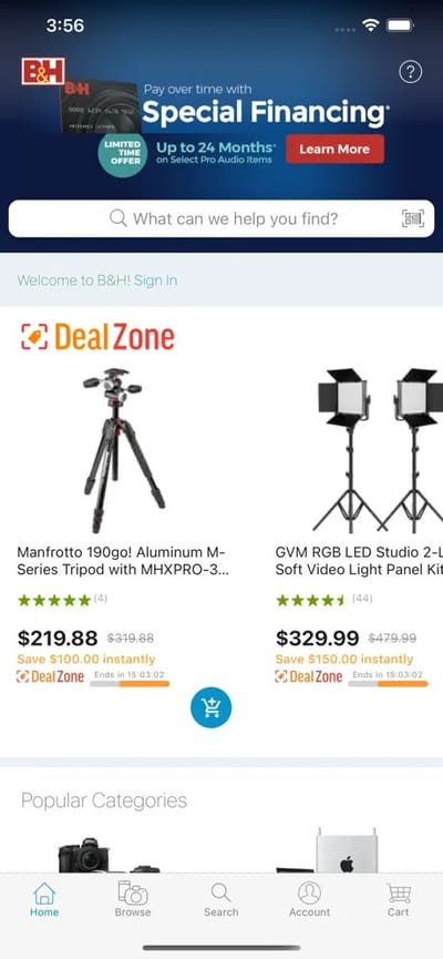 B&H Photo Video - Web Application