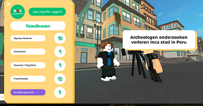 NOS Jeugdjournaal Roblox Experience - Game Entwicklung