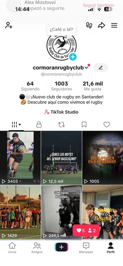 Marketing digital para "Cormorán Rugby Club de Santander" - Redes Sociales