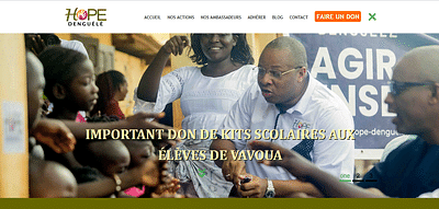 Site Web de l'Association Hope Denguélé - Website Creation