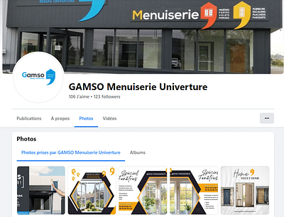 GAMSO Menuiseries Univerture - Réseaux sociaux