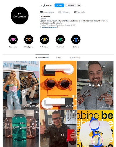 L'art Lunetier : Stratégie et communication RS - Réseaux sociaux