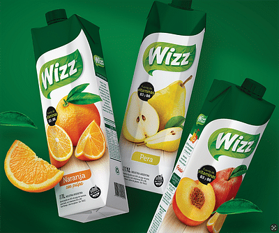 Diseño de packaging Jugos WIZZ - Diseño Gráfico