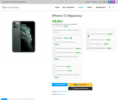 DeviceRepair - WordPress eCommerce Website - Création de site internet