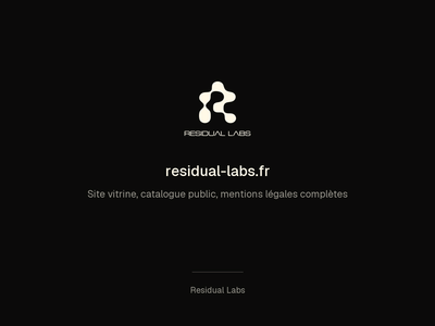 residual-labs.fr — site vitrine et catalogue public - Website Creation