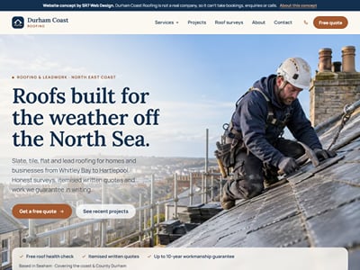 Durham Coast Roofing: an original SR7 design - Website Creation