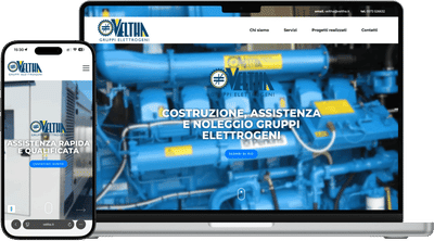 Sito web e set fotografico per Veltha, gruppi elettrogeni - Creazione di siti web