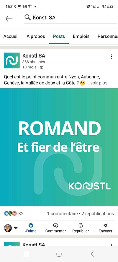 Animation page corporate LinkedIn - Réseaux sociaux