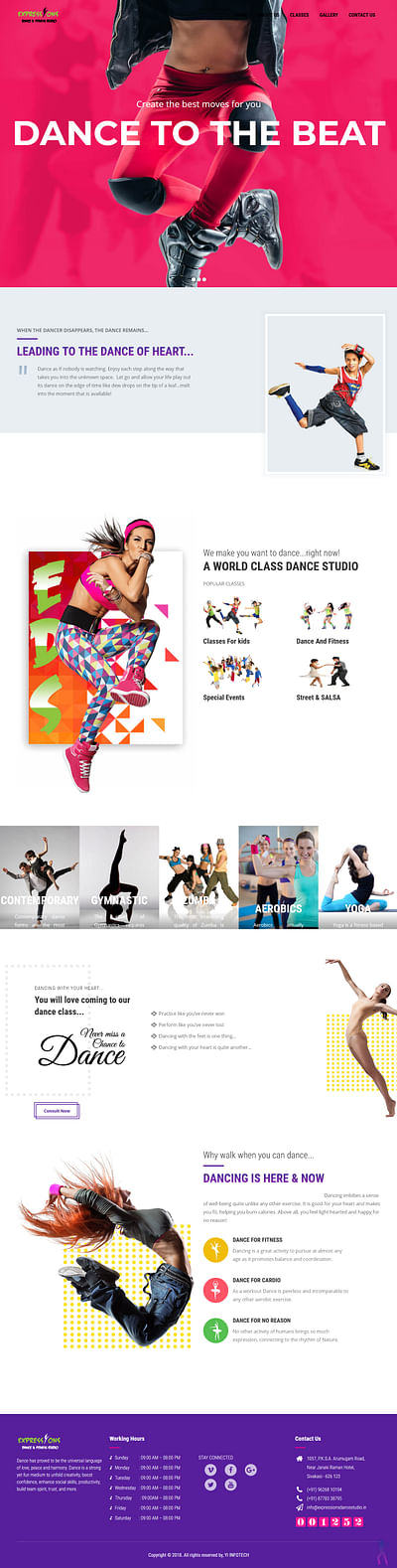 Expressions Dance studio - Website Creatie