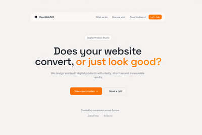 Conversion-driven website built as an internal case study - Webseitengestaltung