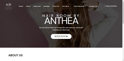 Hair Room by Anthea - Website Creation