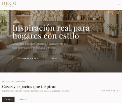 Decomagazine — Plataforma editorial de interiorismo - Creación de Sitios Web